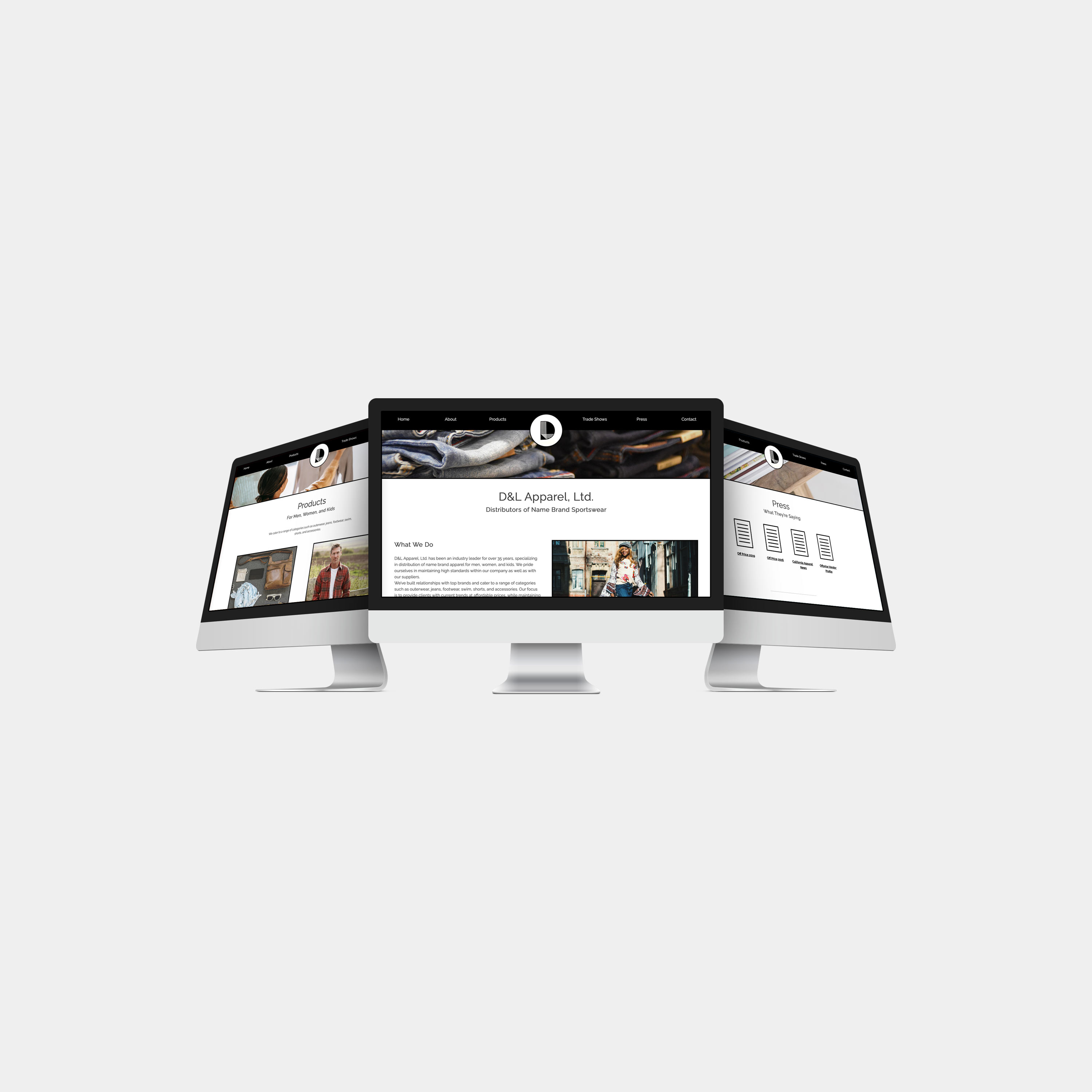 Website design and development for D&L Apparel, Ltd